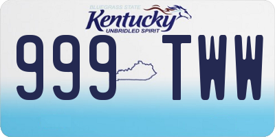 KY license plate 999TWW