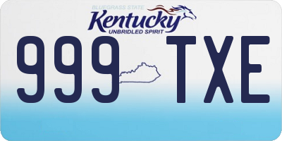 KY license plate 999TXE