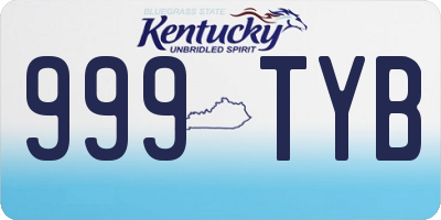 KY license plate 999TYB
