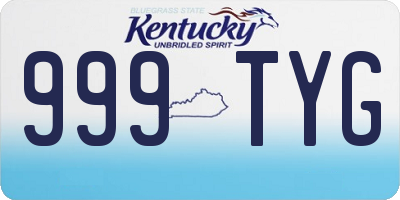 KY license plate 999TYG