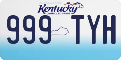 KY license plate 999TYH