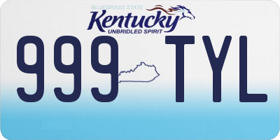 KY license plate 999TYL