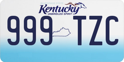 KY license plate 999TZC