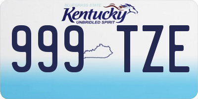 KY license plate 999TZE