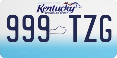 KY license plate 999TZG