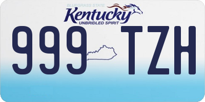 KY license plate 999TZH