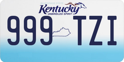 KY license plate 999TZI