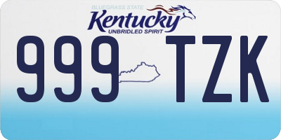 KY license plate 999TZK