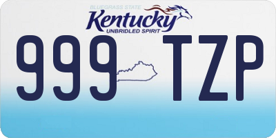 KY license plate 999TZP