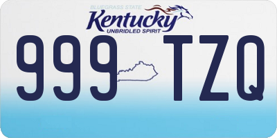 KY license plate 999TZQ