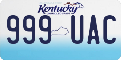 KY license plate 999UAC