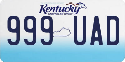 KY license plate 999UAD