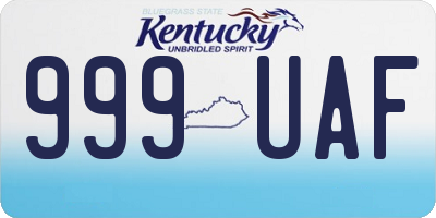 KY license plate 999UAF