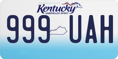 KY license plate 999UAH