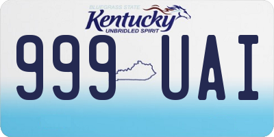 KY license plate 999UAI