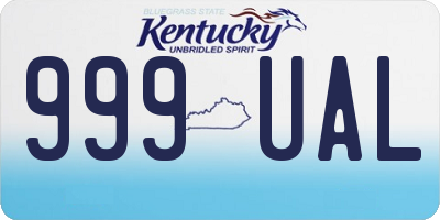 KY license plate 999UAL