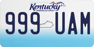 KY license plate 999UAM