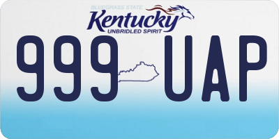 KY license plate 999UAP