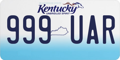 KY license plate 999UAR