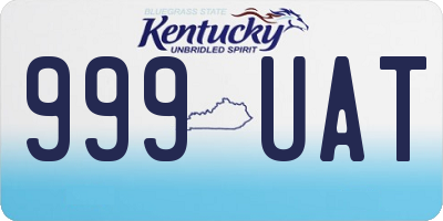 KY license plate 999UAT