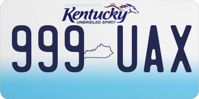 KY license plate 999UAX