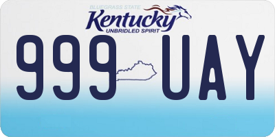 KY license plate 999UAY