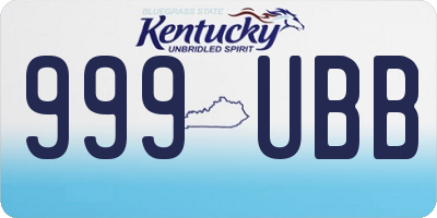 KY license plate 999UBB