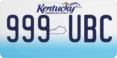 KY license plate 999UBC
