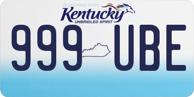 KY license plate 999UBE