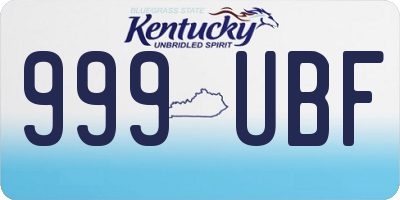 KY license plate 999UBF