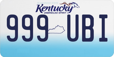 KY license plate 999UBI