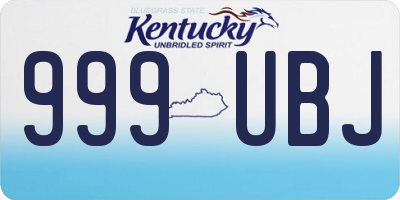 KY license plate 999UBJ