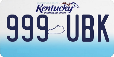 KY license plate 999UBK