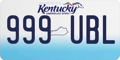 KY license plate 999UBL