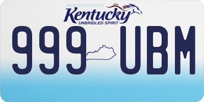 KY license plate 999UBM