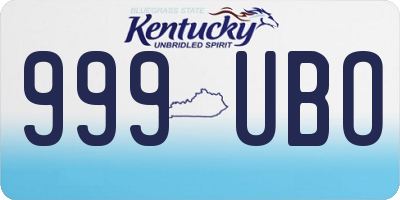 KY license plate 999UBO