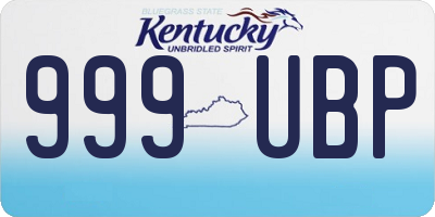 KY license plate 999UBP