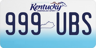 KY license plate 999UBS