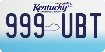 KY license plate 999UBT