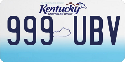 KY license plate 999UBV