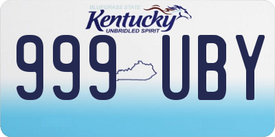 KY license plate 999UBY