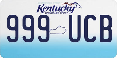KY license plate 999UCB