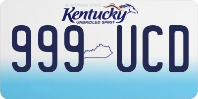 KY license plate 999UCD