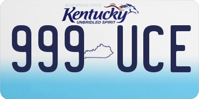 KY license plate 999UCE