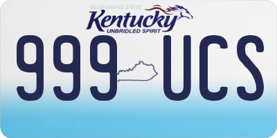 KY license plate 999UCS