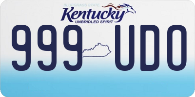 KY license plate 999UDO