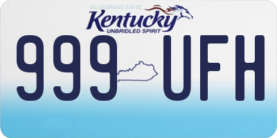 KY license plate 999UFH