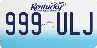 KY license plate 999ULJ