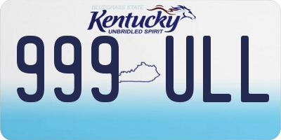 KY license plate 999ULL