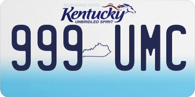 KY license plate 999UMC